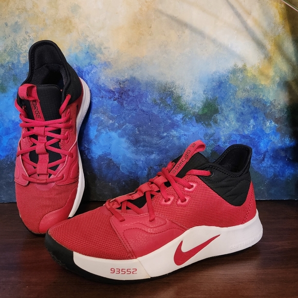 Nike Men's PG 3 Basketball Shoes, University Red/White/Black, Size: 9 - Picture 5 of 16